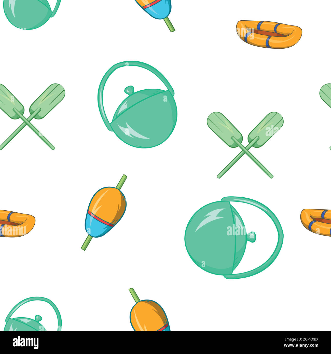 Angling pattern, cartoon style Stock Vector
