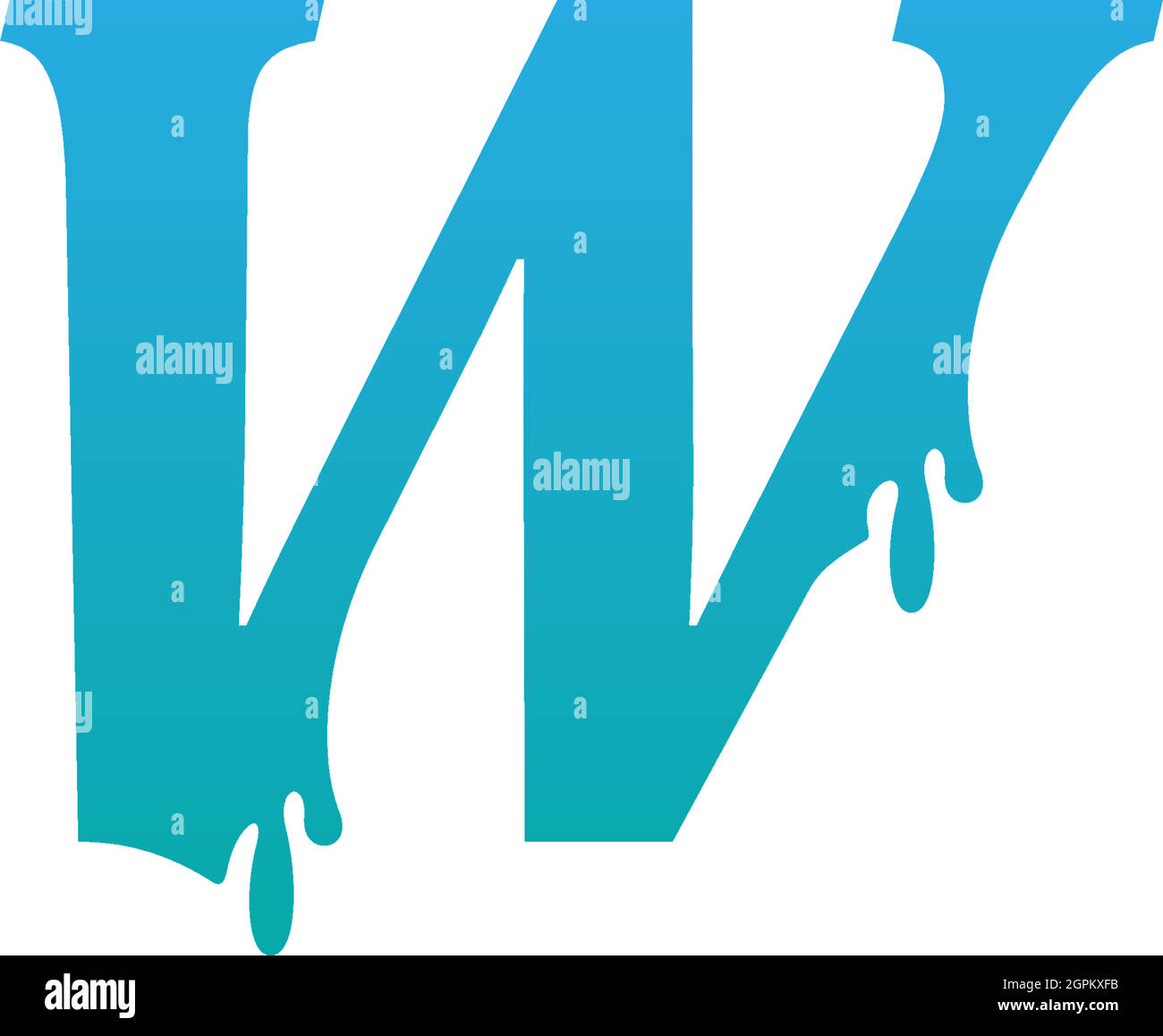 Melting Letter W icon logo design template Stock Vector