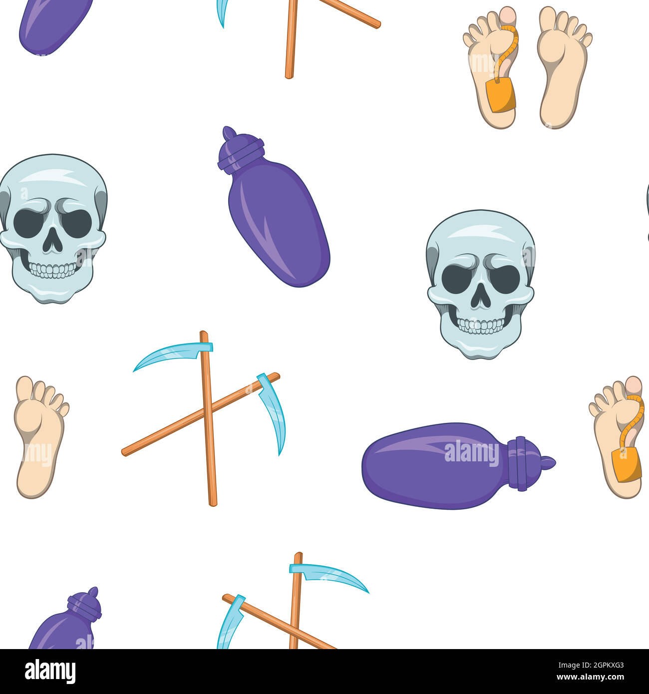 Funeral services pattern, cartoon style Stock Vector