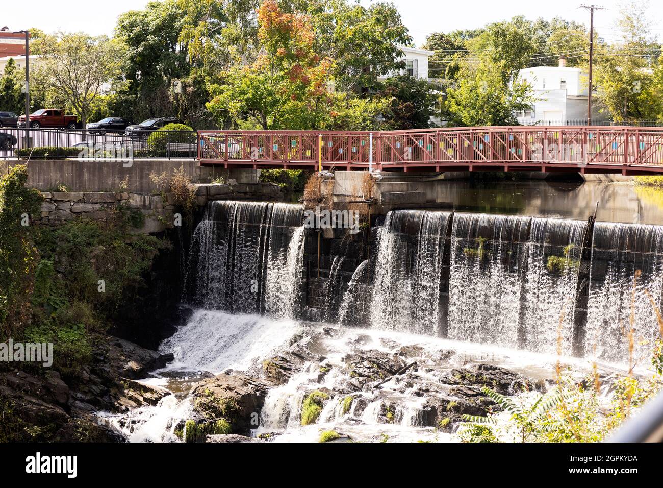 Francis T. Roberge Memorial Bridge at Spiggot Falls River Walk Park on