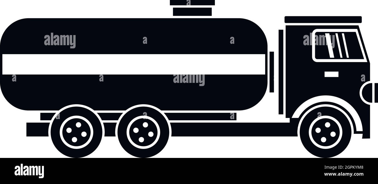 Fuel tanker truck icon, simple style Stock Vector