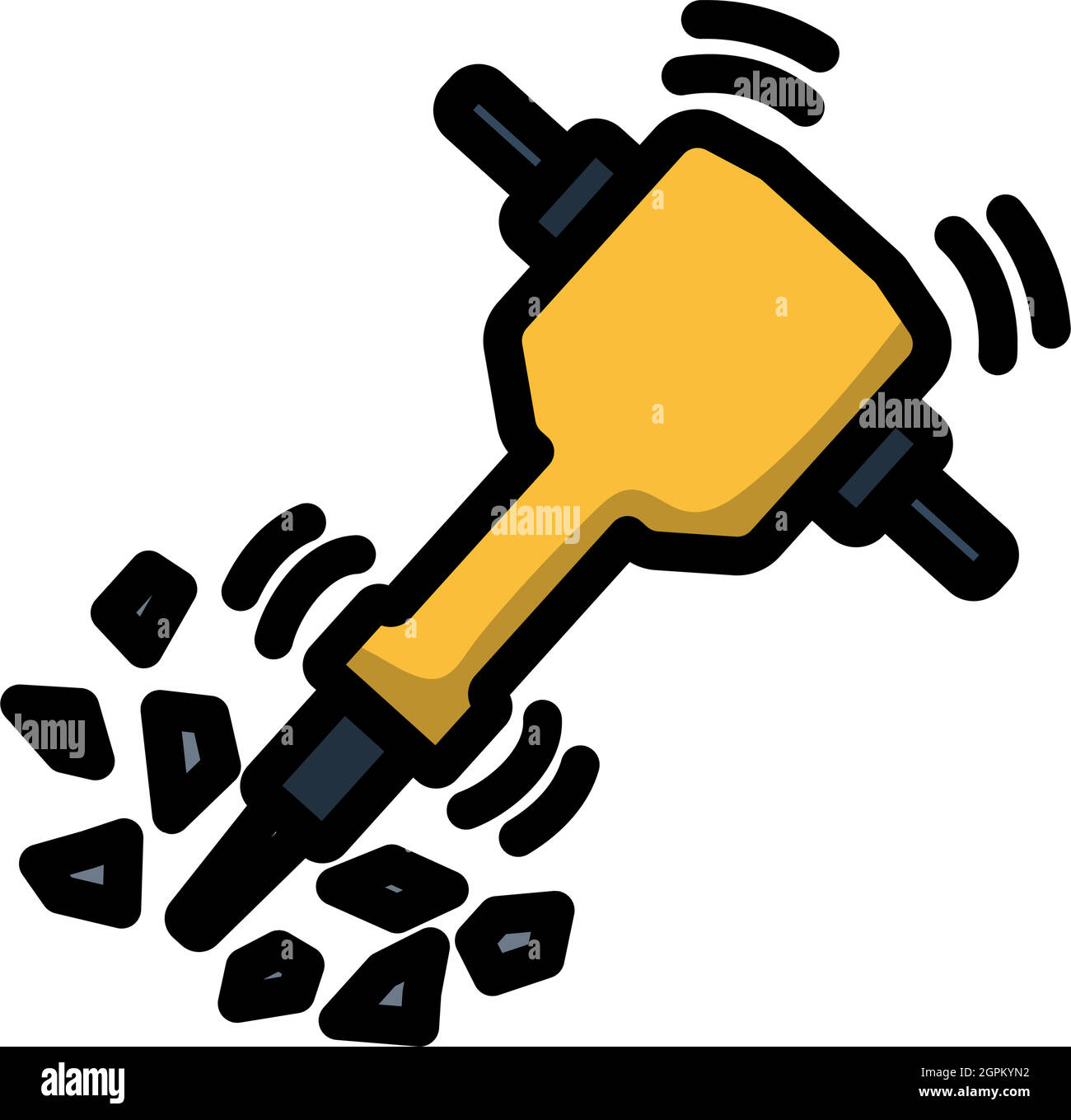 Icon Of Construction Jackhammer Stock Vector