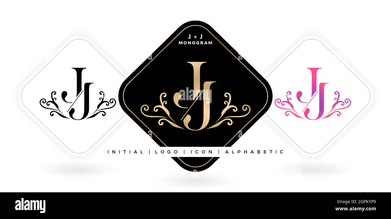 J Logo 1-letter J Monogram. Floral Style Rose. Monogram of a