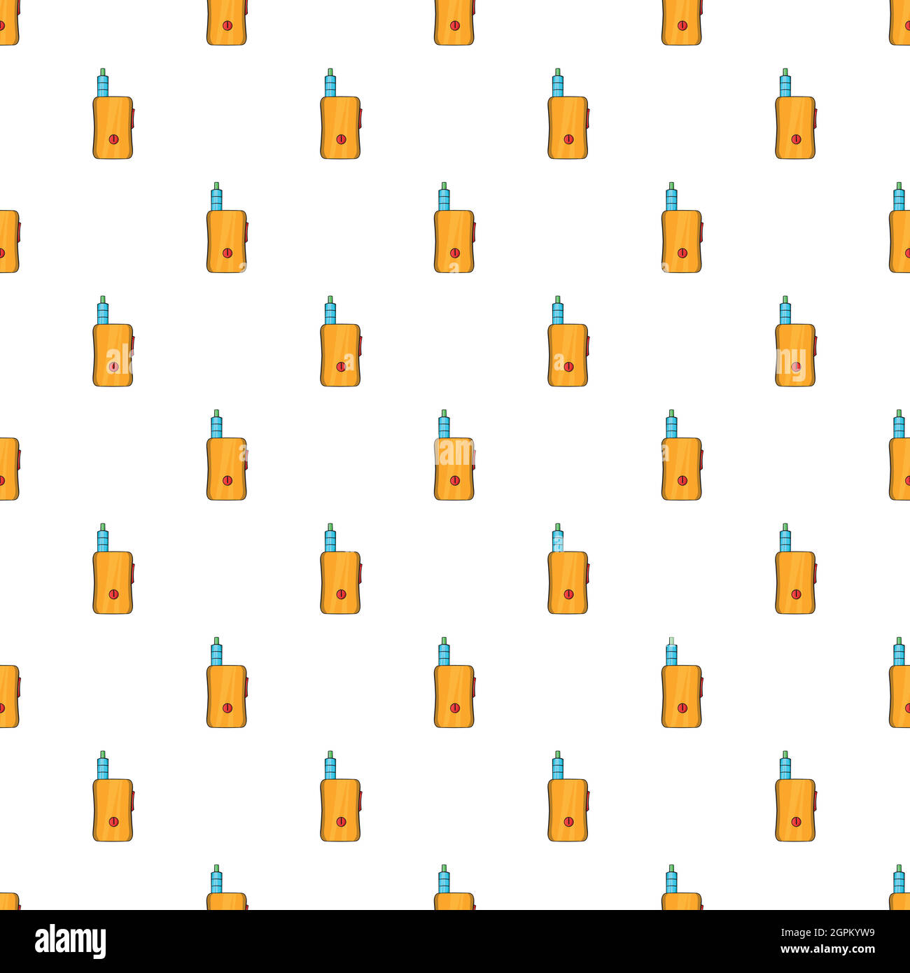 Vape device pattern, cartoon style Stock Vector