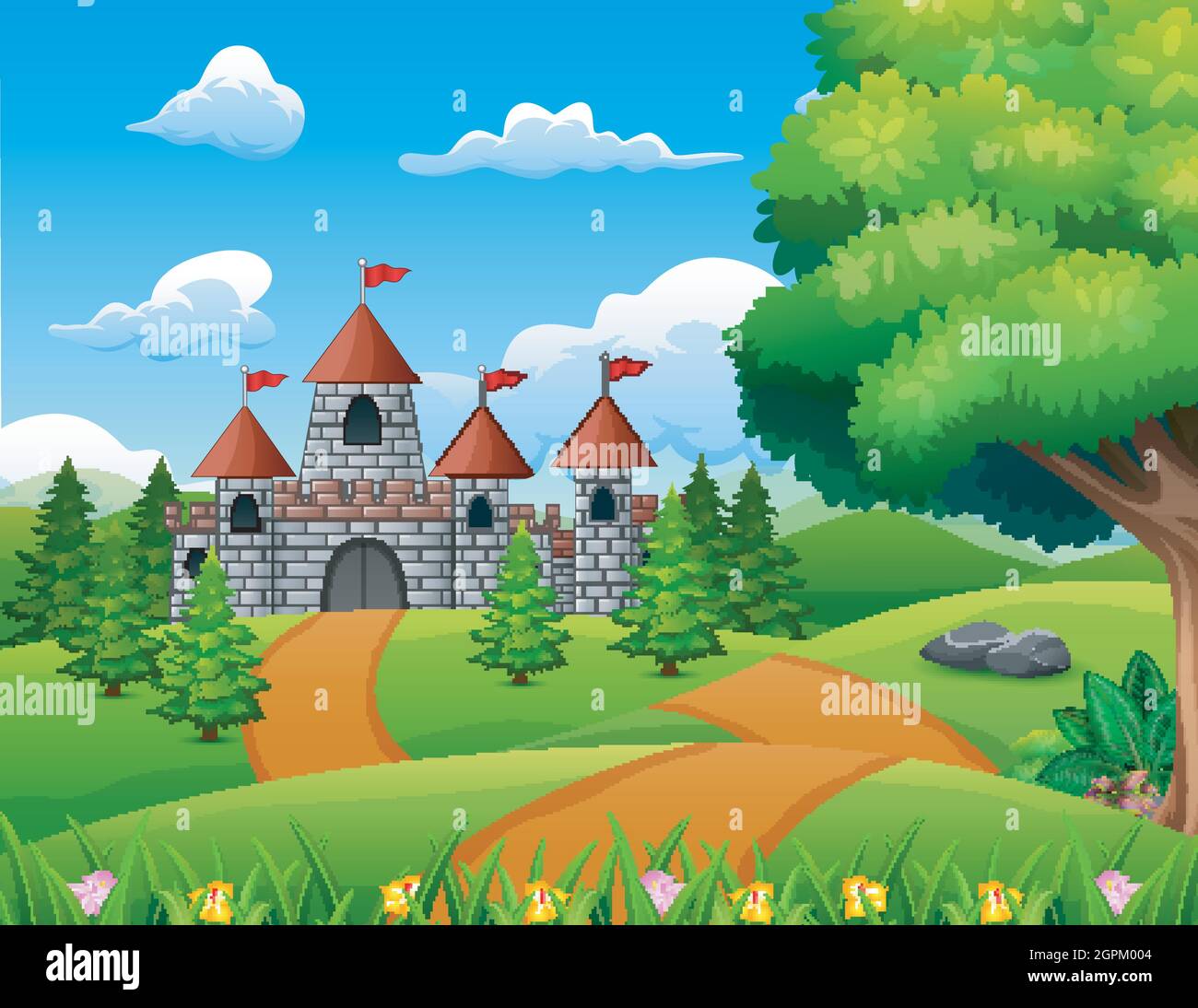 Cartoon Illustration of Castle on hill Landscape Stock Vector Image & Art - Alamy Cartoon Illustration of Castle on hill Landscape Stock Vector Image & Art - Alamy