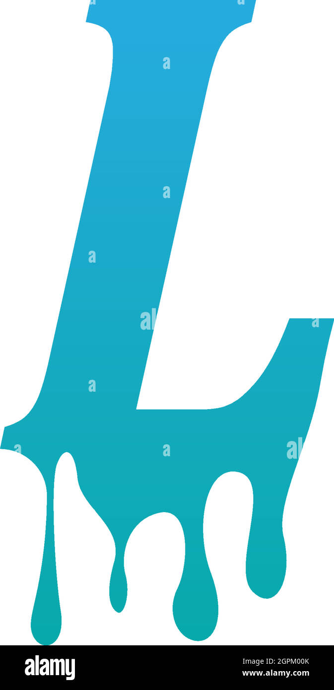 Melting Letter L icon logo design template Stock Vector