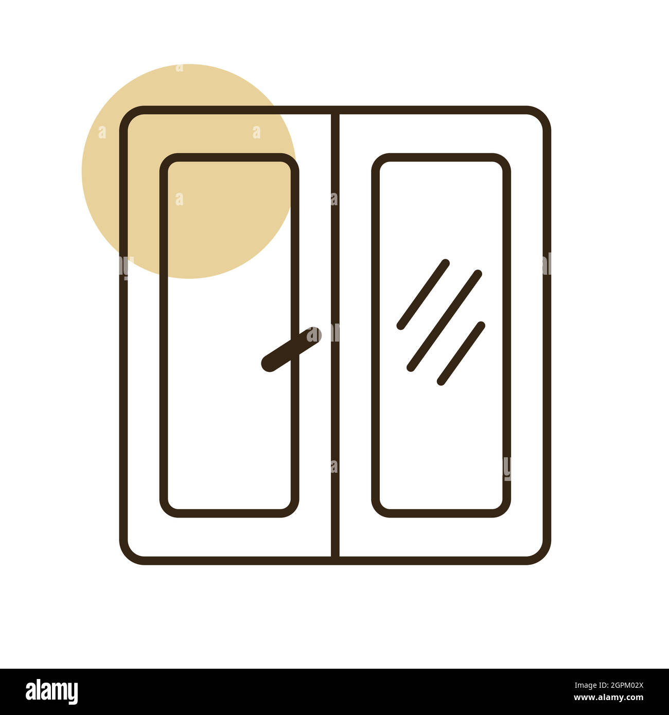 Window vector isolated flat icon. Casement sign Stock Vector
