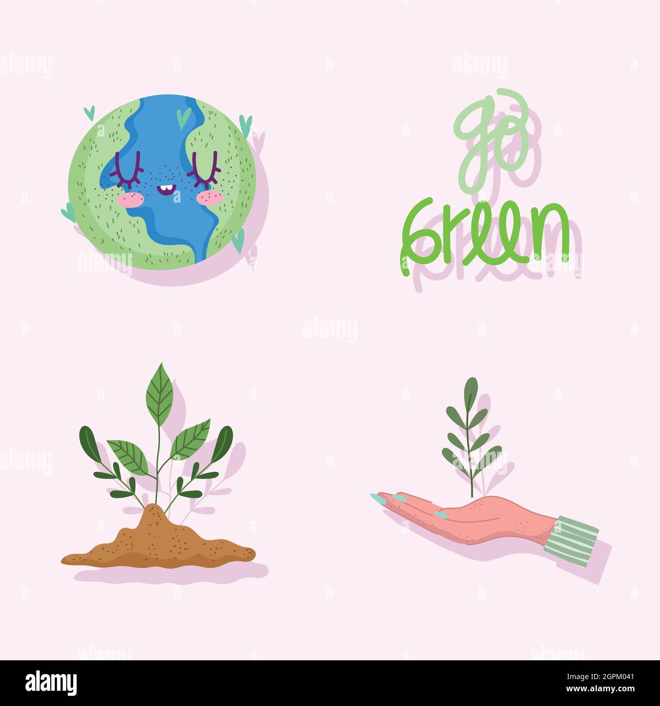 Go green text ecological Stock Vector Images - Alamy