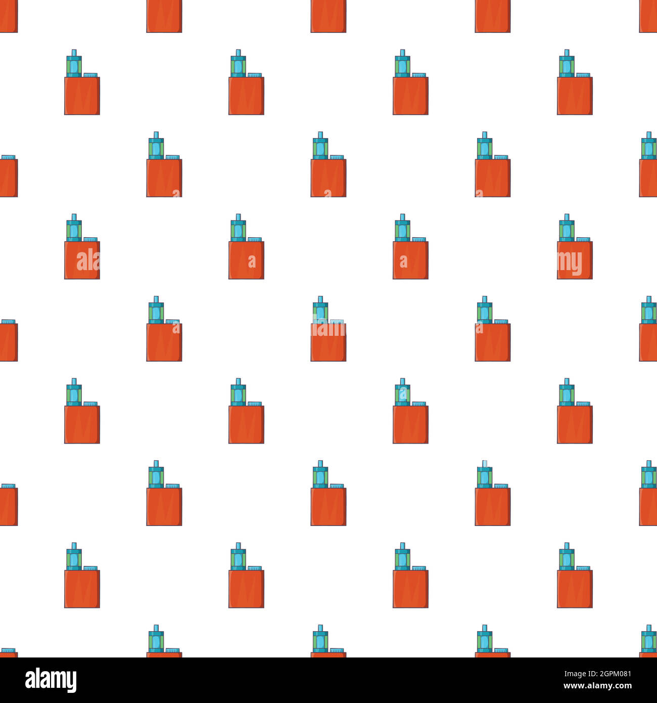Vaping device pattern, cartoon style Stock Vector