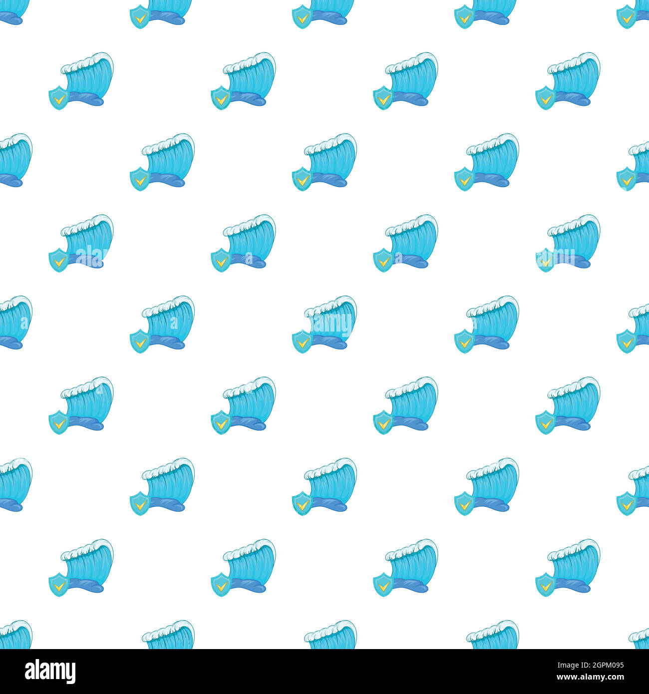 Tsunami insurance pattern, cartoon style Stock Vector