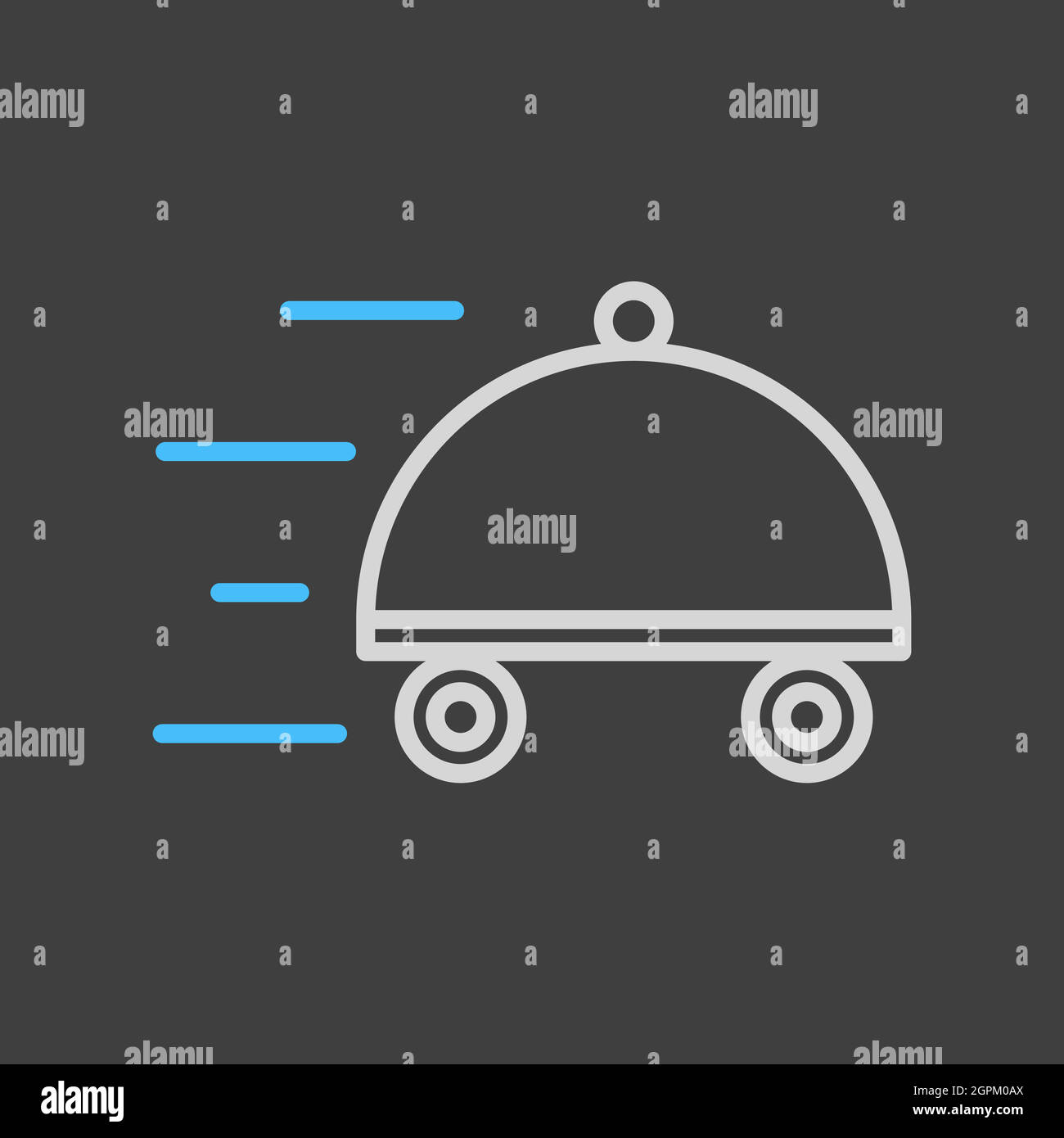 Food delivery with dish vector flat icon Stock Vector