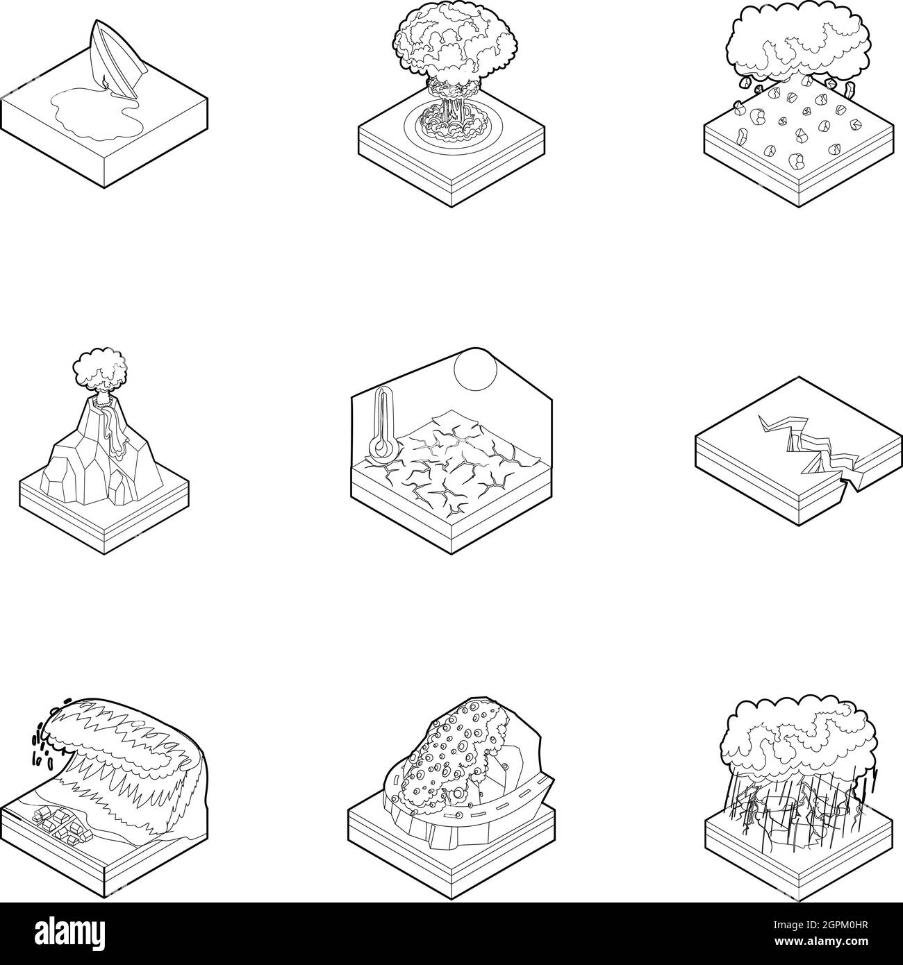 Natural accident icons set, outline style Stock Vector Image & Art - Alamy
