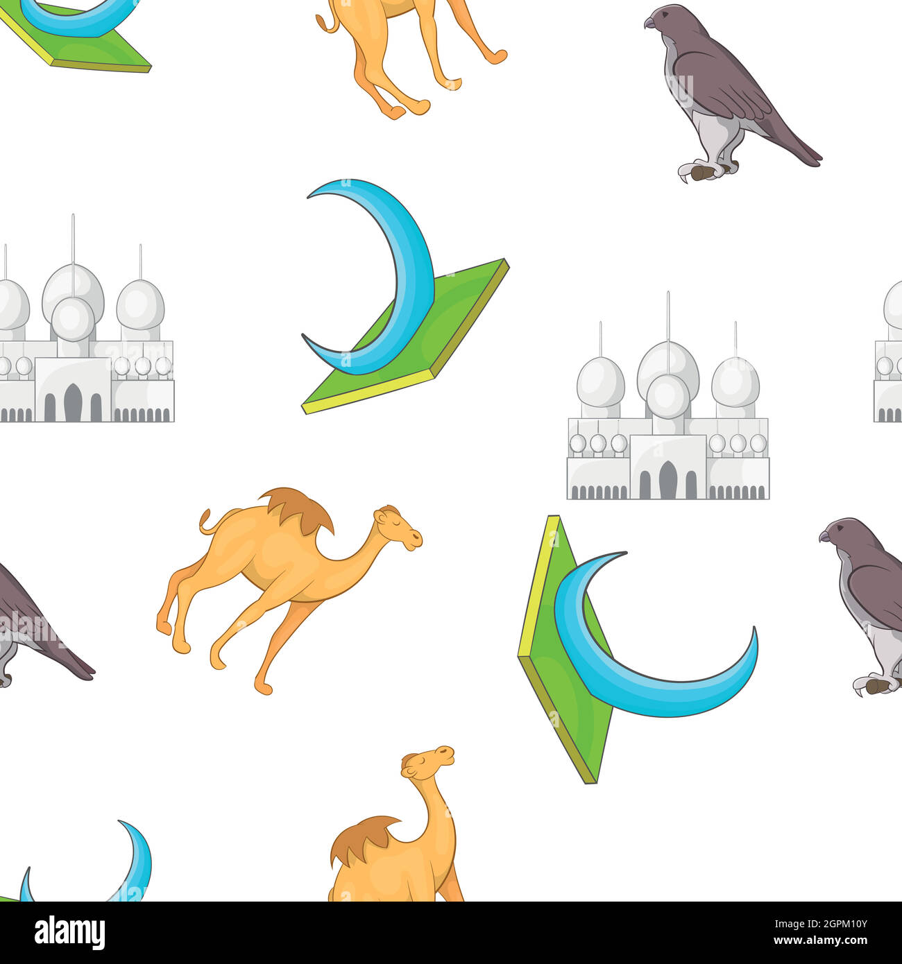 UAE country pattern, cartoon style Stock Vector