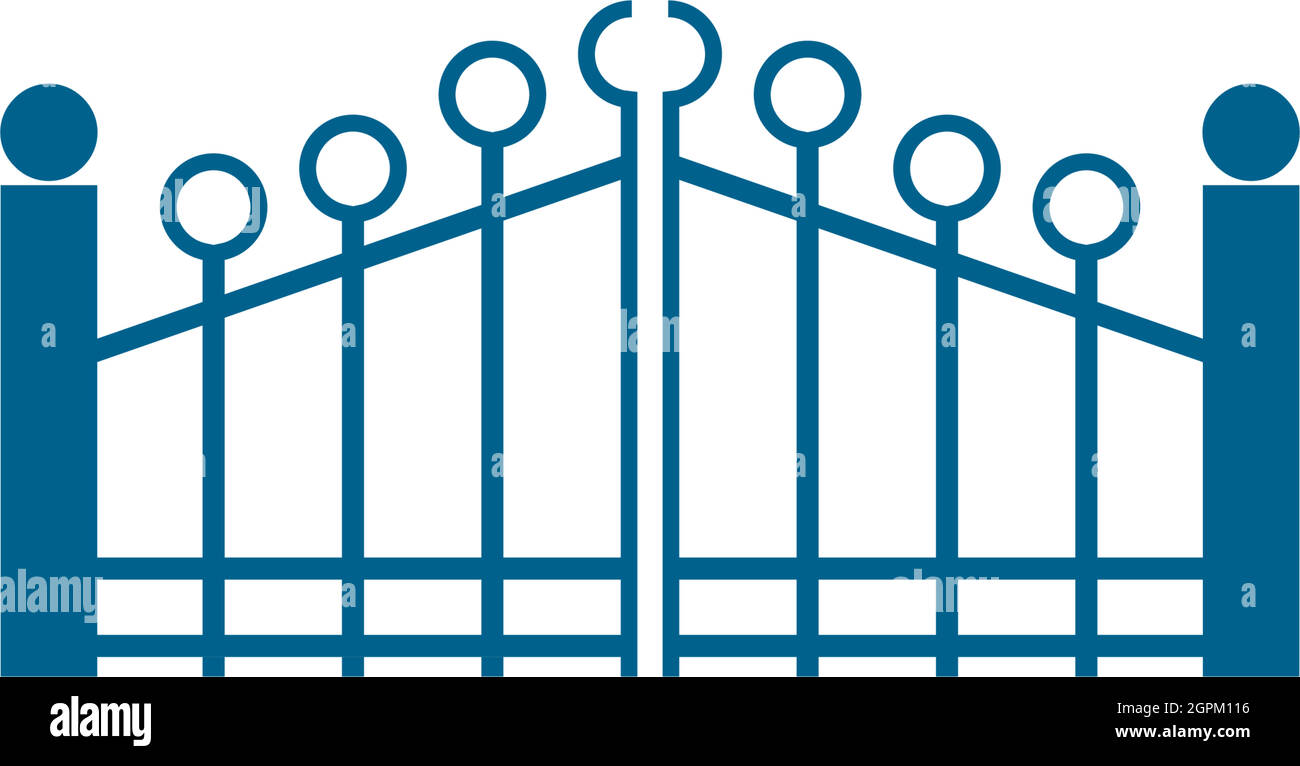 gate icon logo flat design vector template Stock Vector
