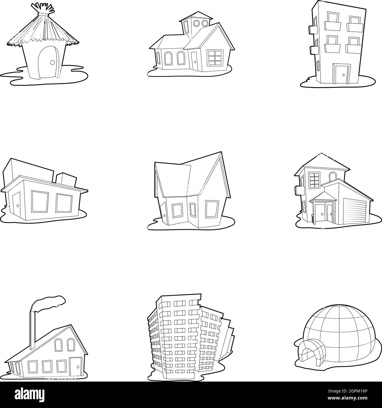 Structure icons set, outline style Stock Vector Image & Art - Alamy