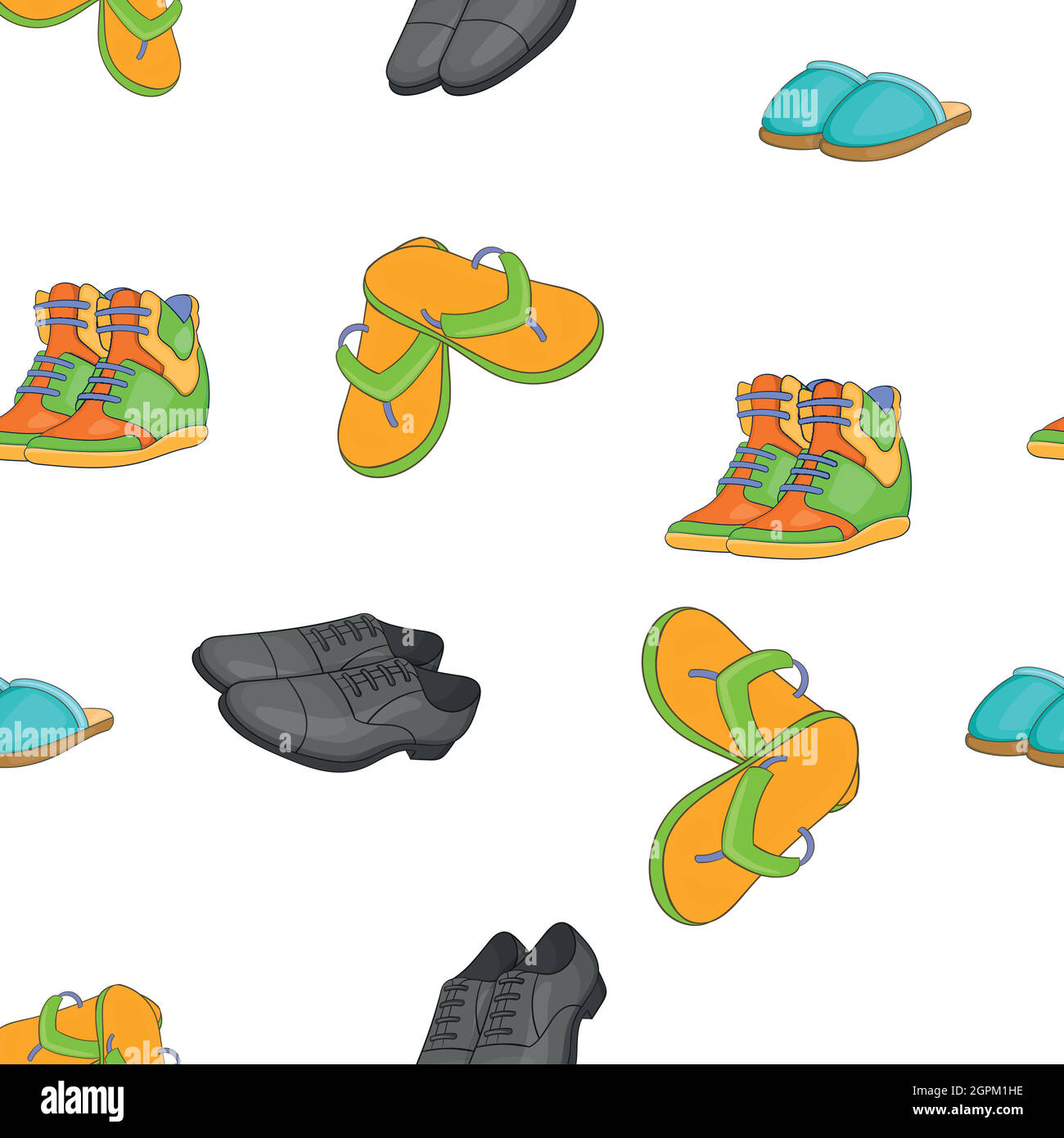 Footwear for different seasons pattern Stock Vector