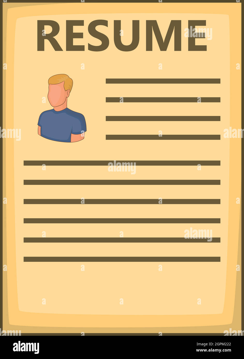 Resume icon cartoon style Stock - Resume Icon Cartoon Style 2GPM222 