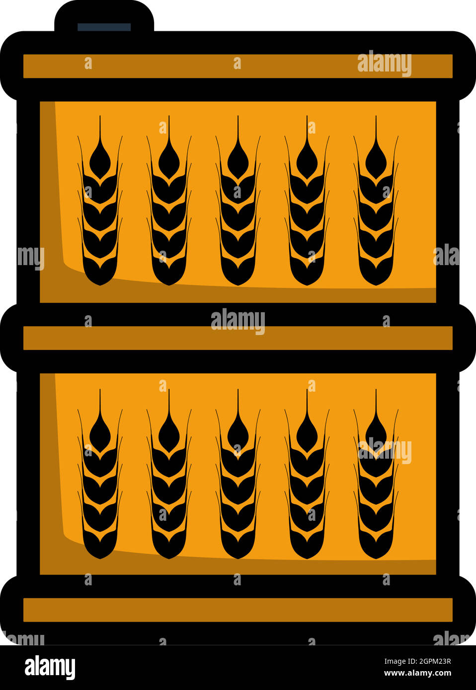 Barrel With Wheat Symbols Icon Stock Vector