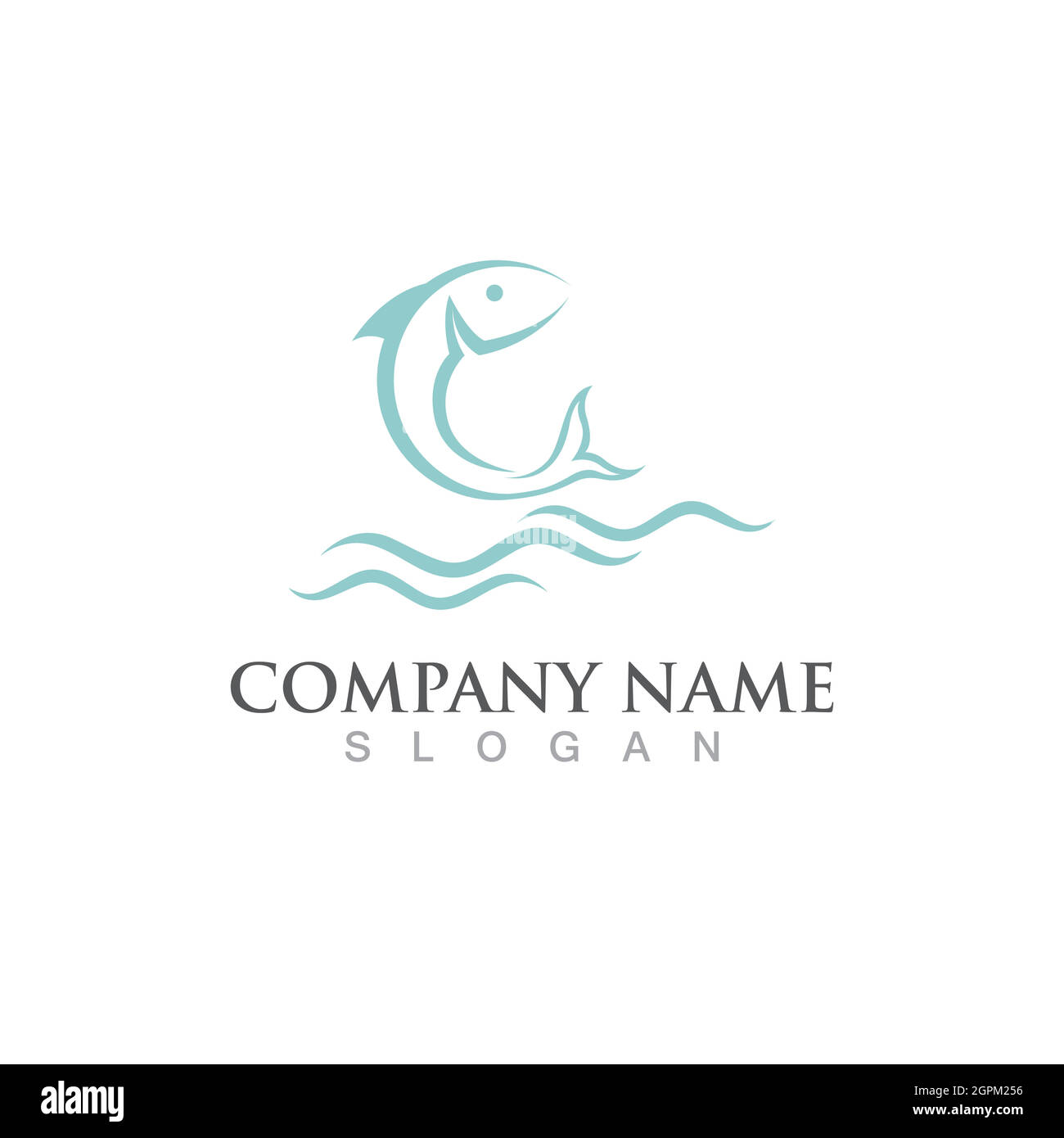 Fish salmon logo template. Creative vector Stock Vector