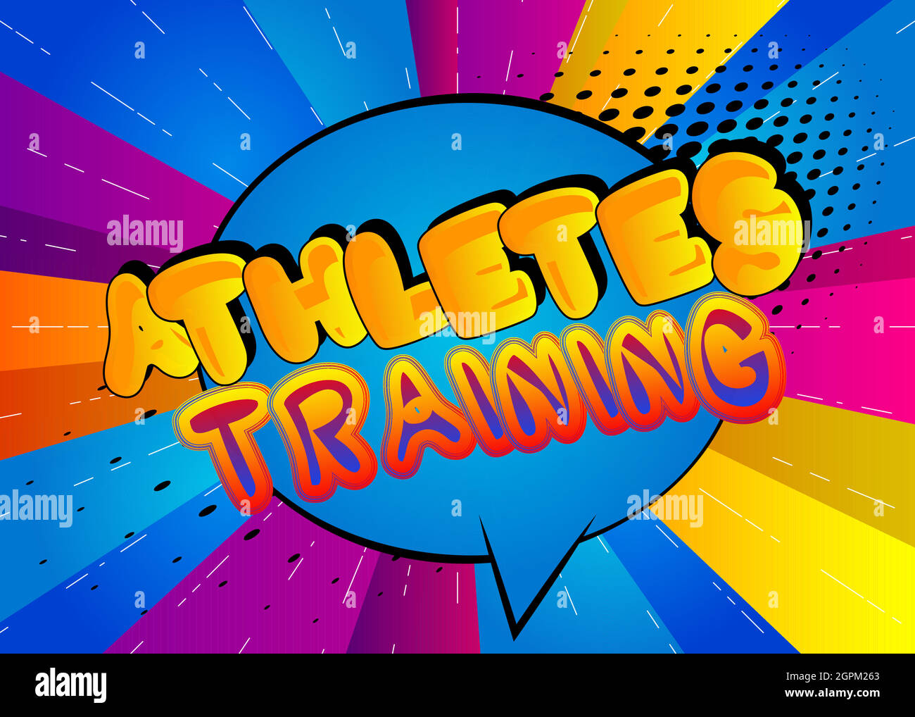 Athletes Training - Comic book style text Stock Vector