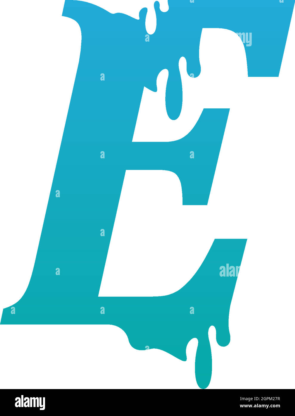 Melting Letter E icon logo design template Stock Vector