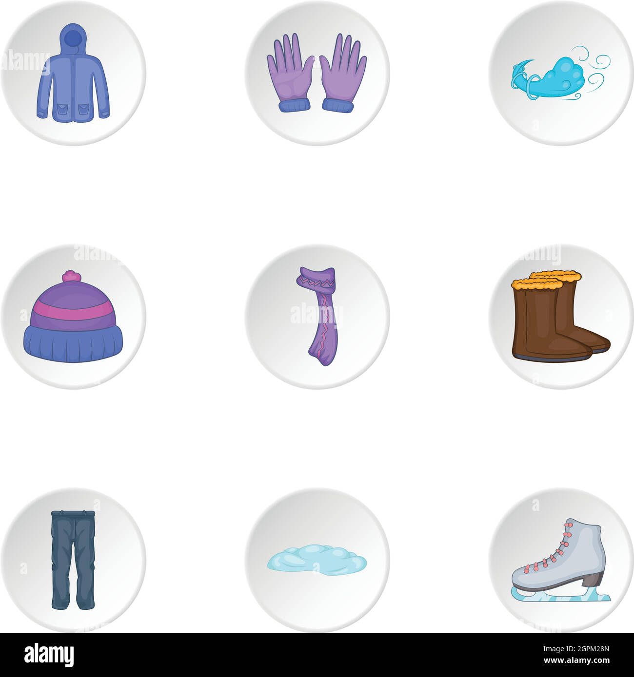 Winter clothes icons set, cartoon style Stock Vector Image & Art - Alamy