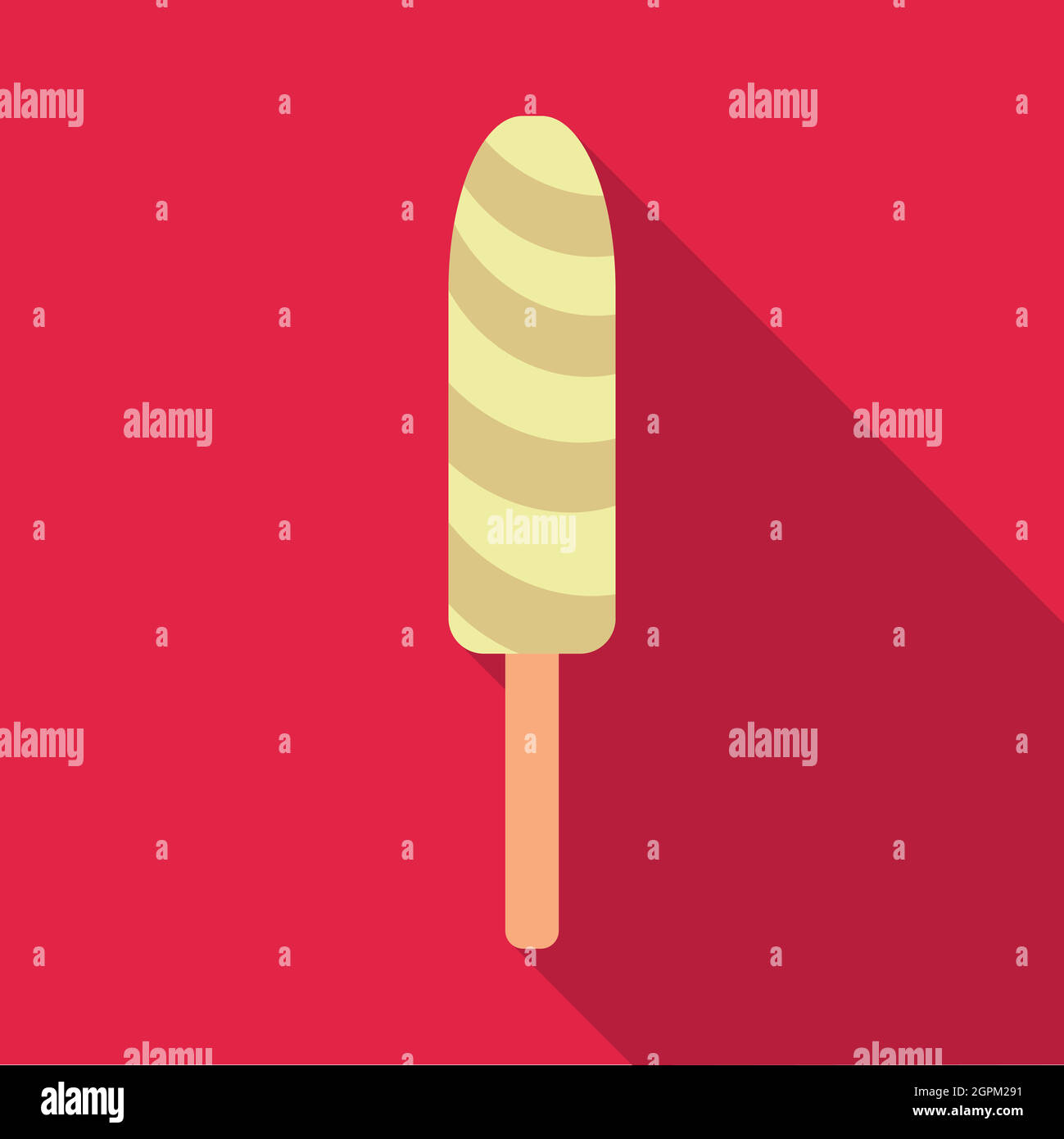 Ice cream spiral popsicle icon, flat style Stock Vector