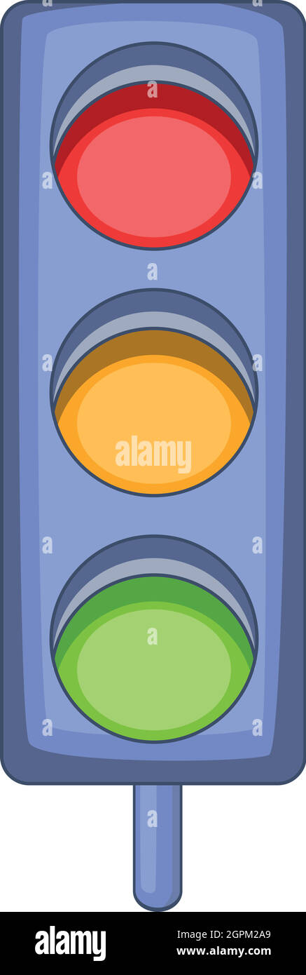Traffic light icon, cartoon style Stock Vector