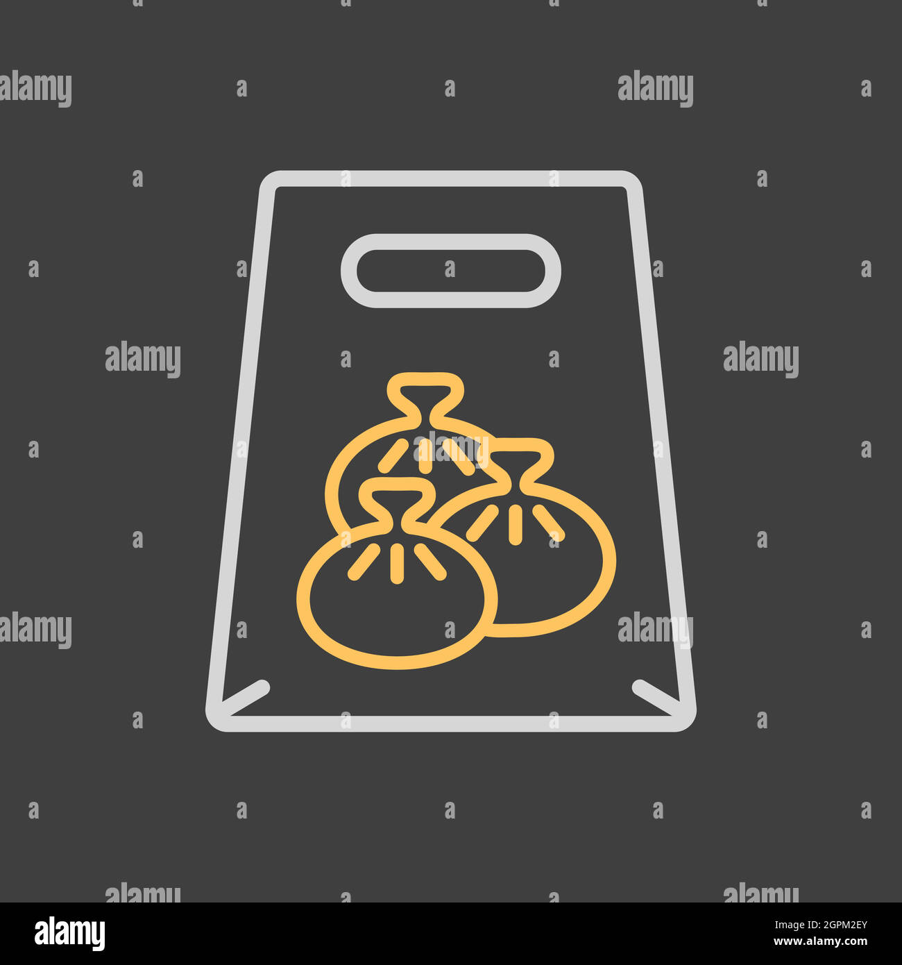 Khinkali paper bag icon Stock Vector
