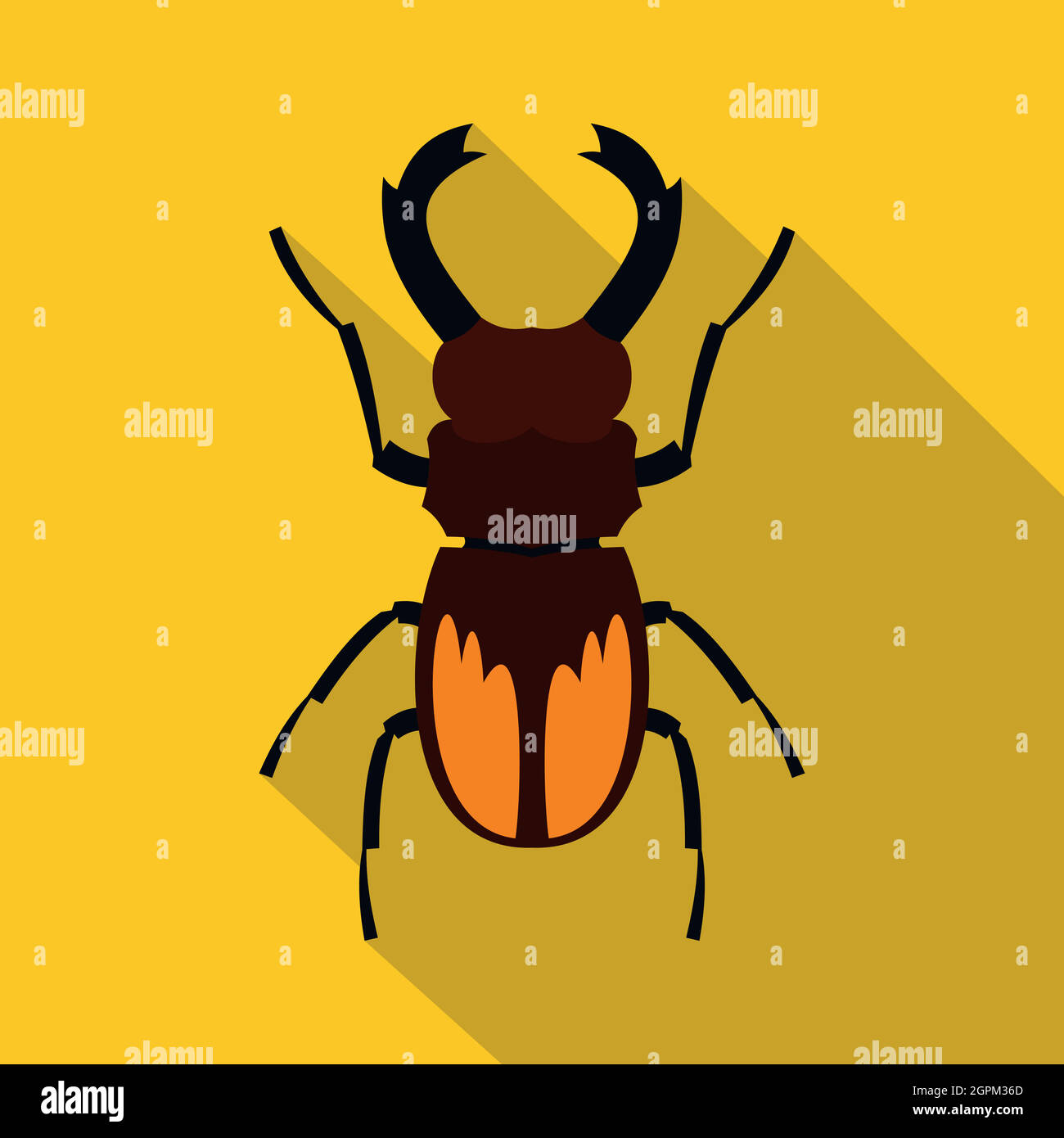 Stag beetle icon, flat style Stock Vector Image & Art - Alamy