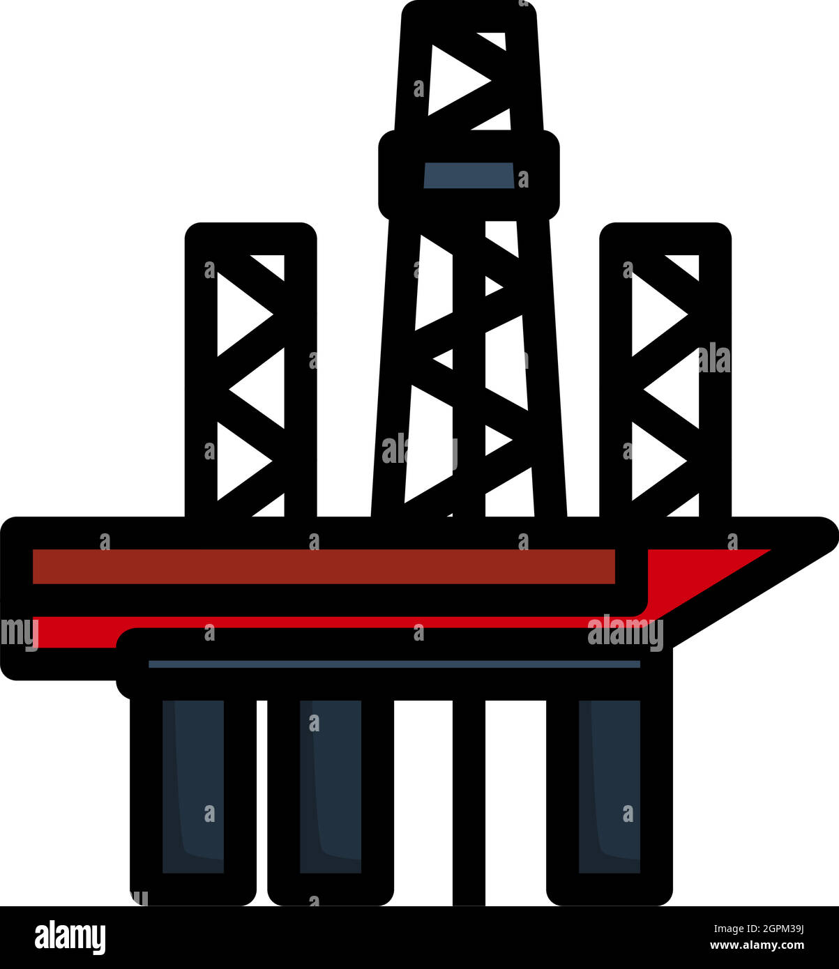 Oil Sea Platform Icon Stock Vector