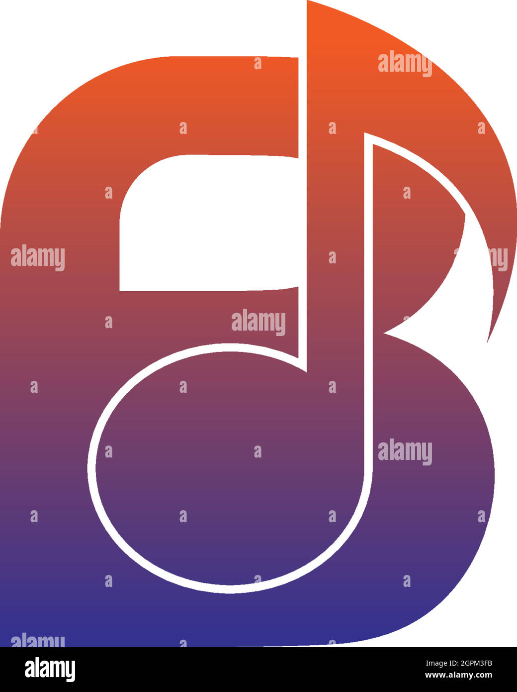 Letter B logo icon with musical note design symbol template Stock ...