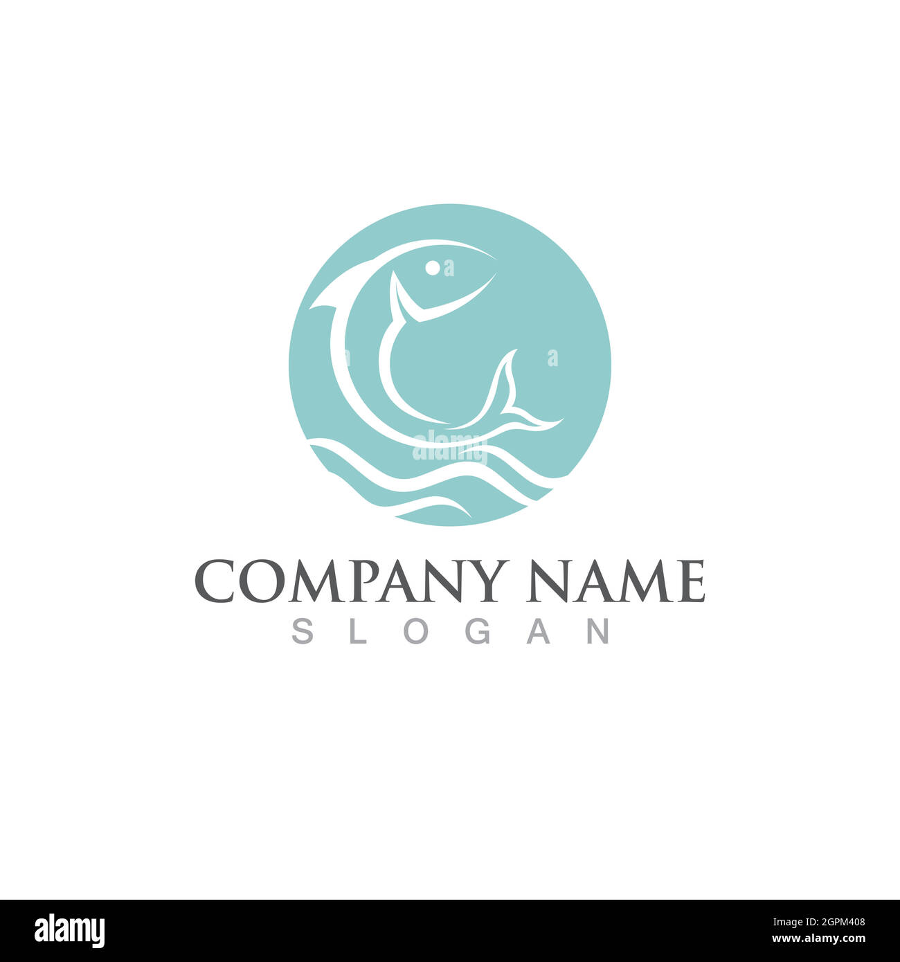 Fish salmon logo template. Creative vector Stock Vector