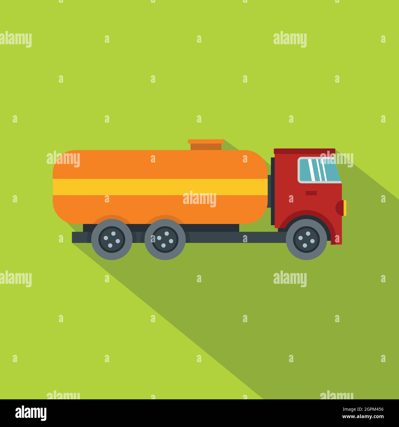 Tanker truck icon, flat style Stock Vector
