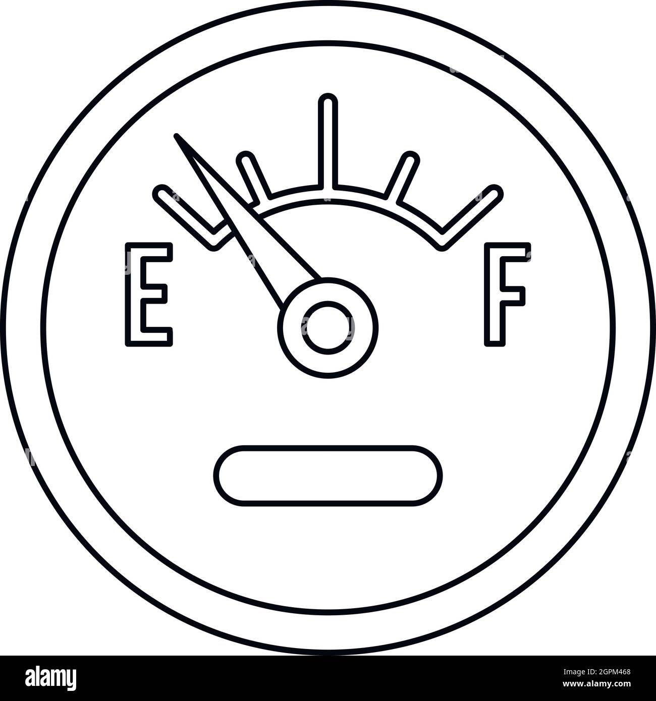 Fuel gauge showing empty icon, outline style Stock Vector Image & Art