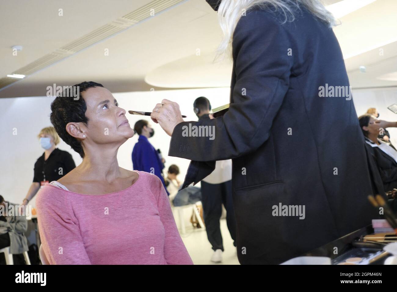 Nadege Dubospertus attending the Balmain Festival as part of Paris