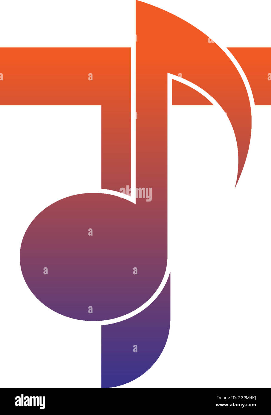 Letter T logo icon with musical note design symbol template Stock ...