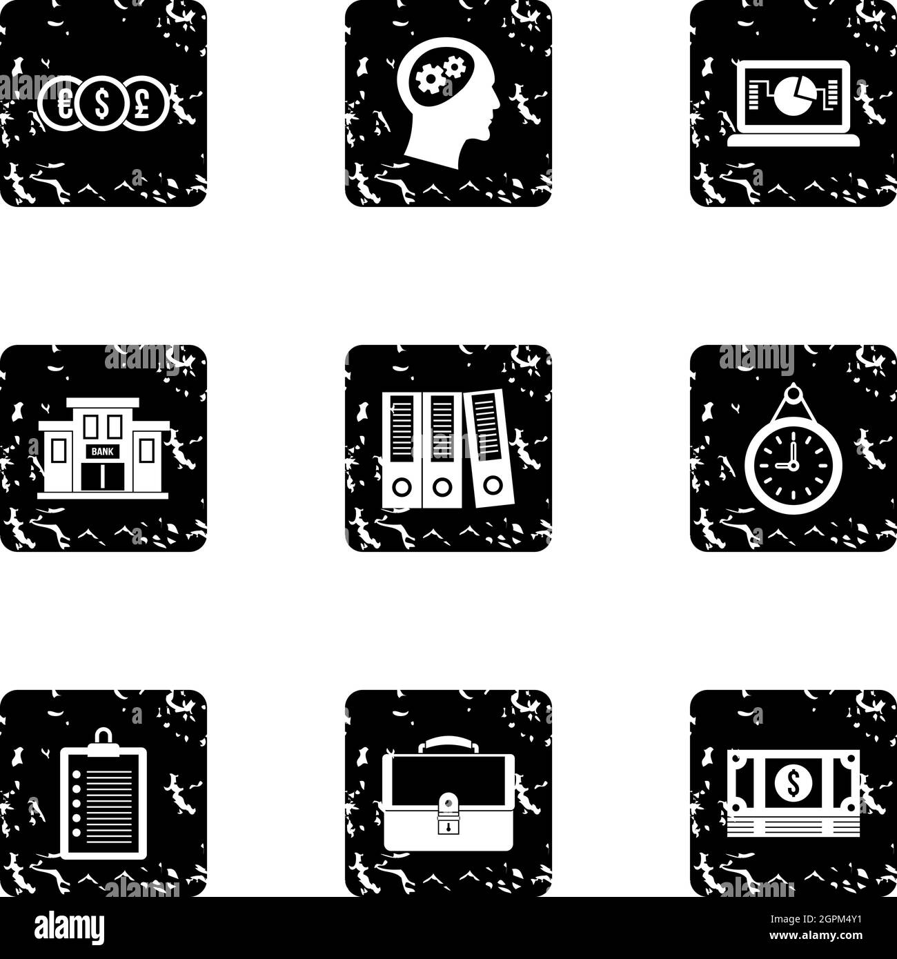 Marketing icons set, grunge style Stock Vector Image & Art - Alamy