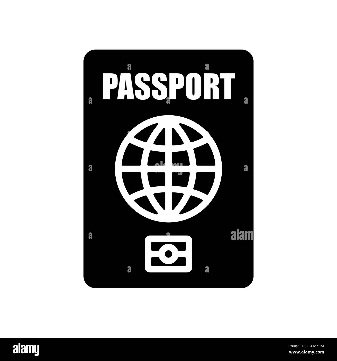 Passport vector flat isolated glyph icon, identification symbol Stock Vector