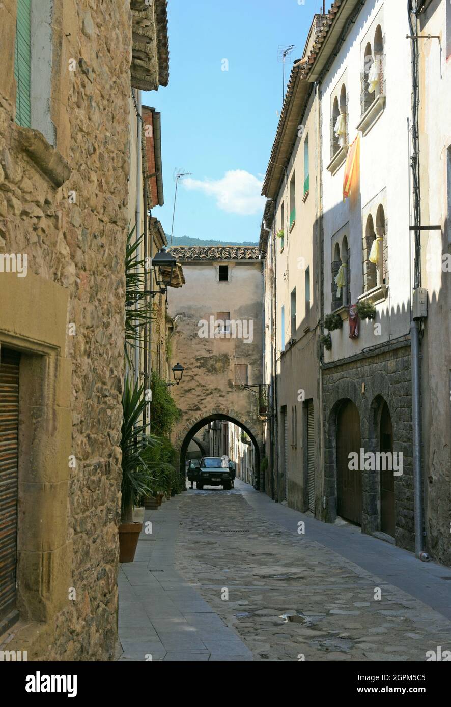 Historic center of Angles located in the region of La Selva in the Province of Gerona Stock Photo