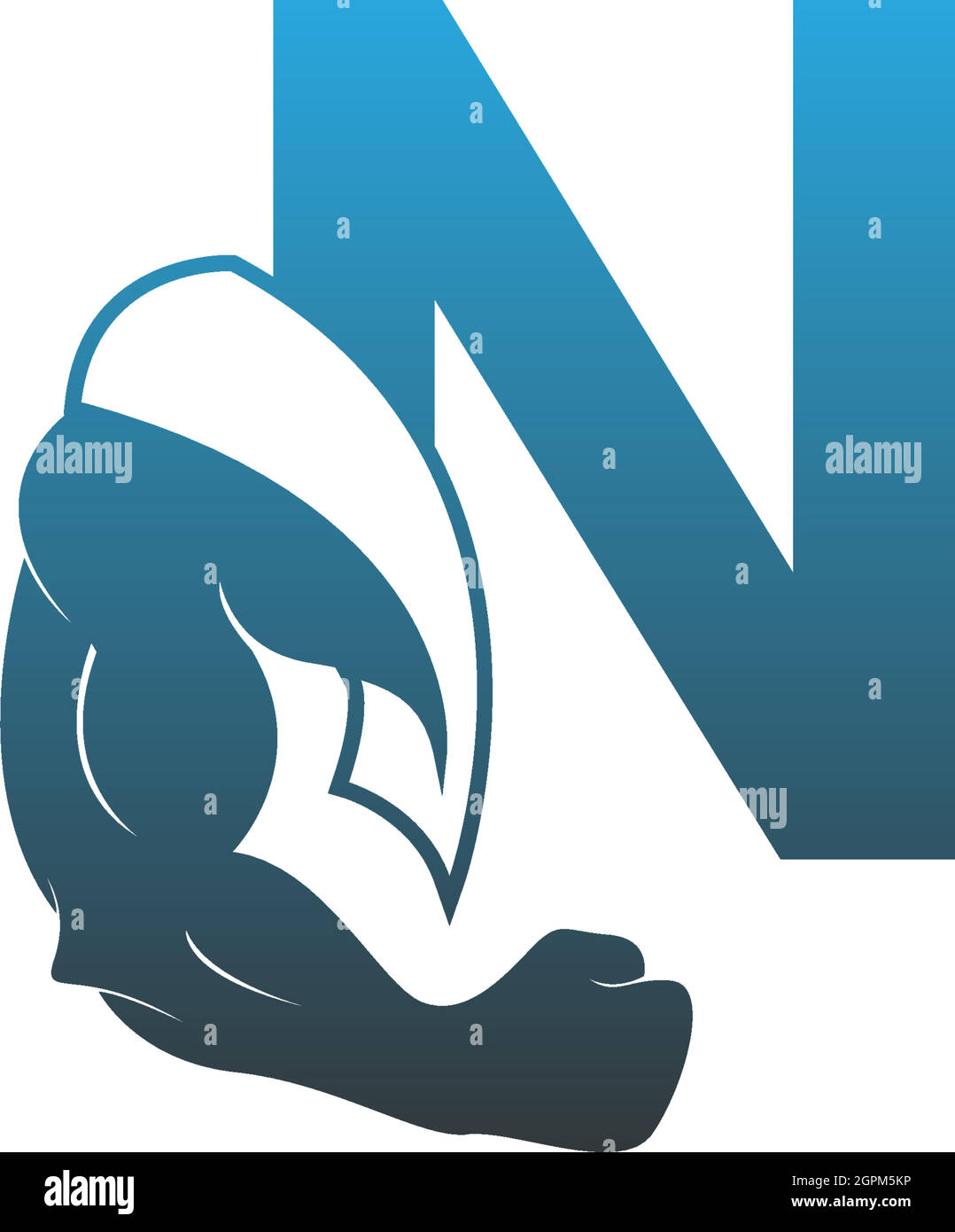 Letter N logo icon with muscle arm design vector Stock Vector Image ...
