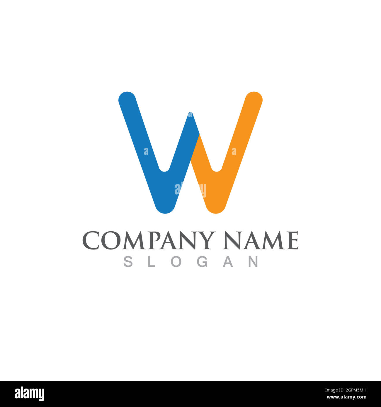 W letter logo hi-res stock photography and images - Alamy