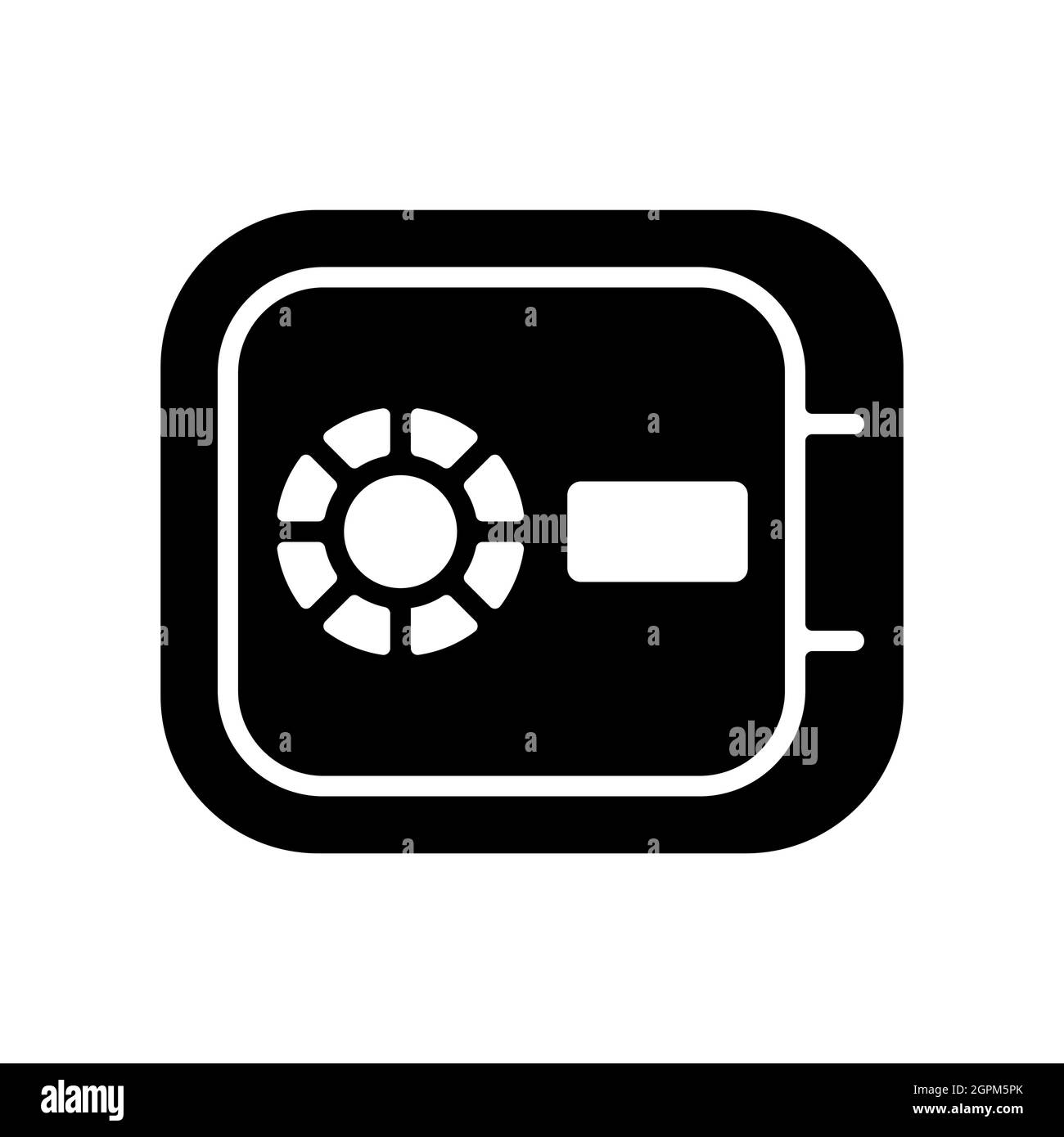 In room safe flat vector isolated glyph icon Stock Vector