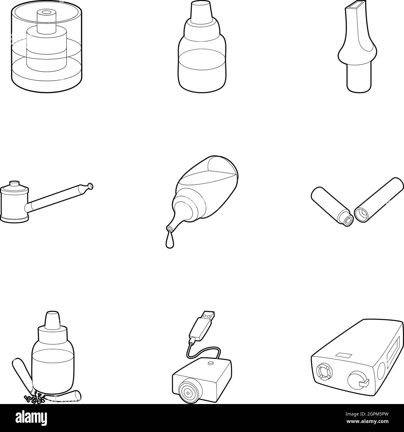 Smoking icons set, outline style Stock Vector Image & Art - Alamy