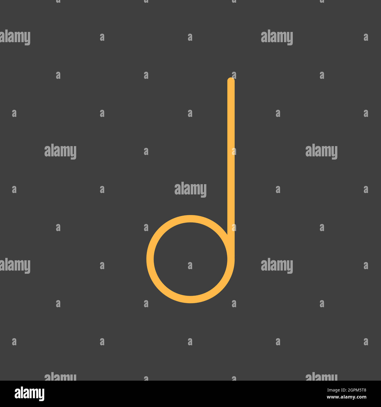 Music note flat vector icon on dark background Stock Vector