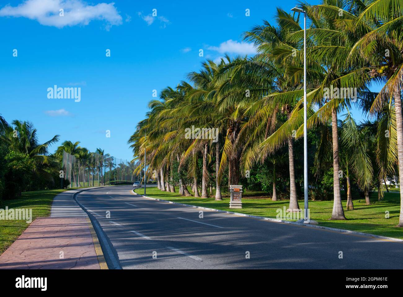 Boulevard Kukulcan Km 17 in Hotel Zone in Cancun, Quintana Roo QR, Mexico. Stock Photo