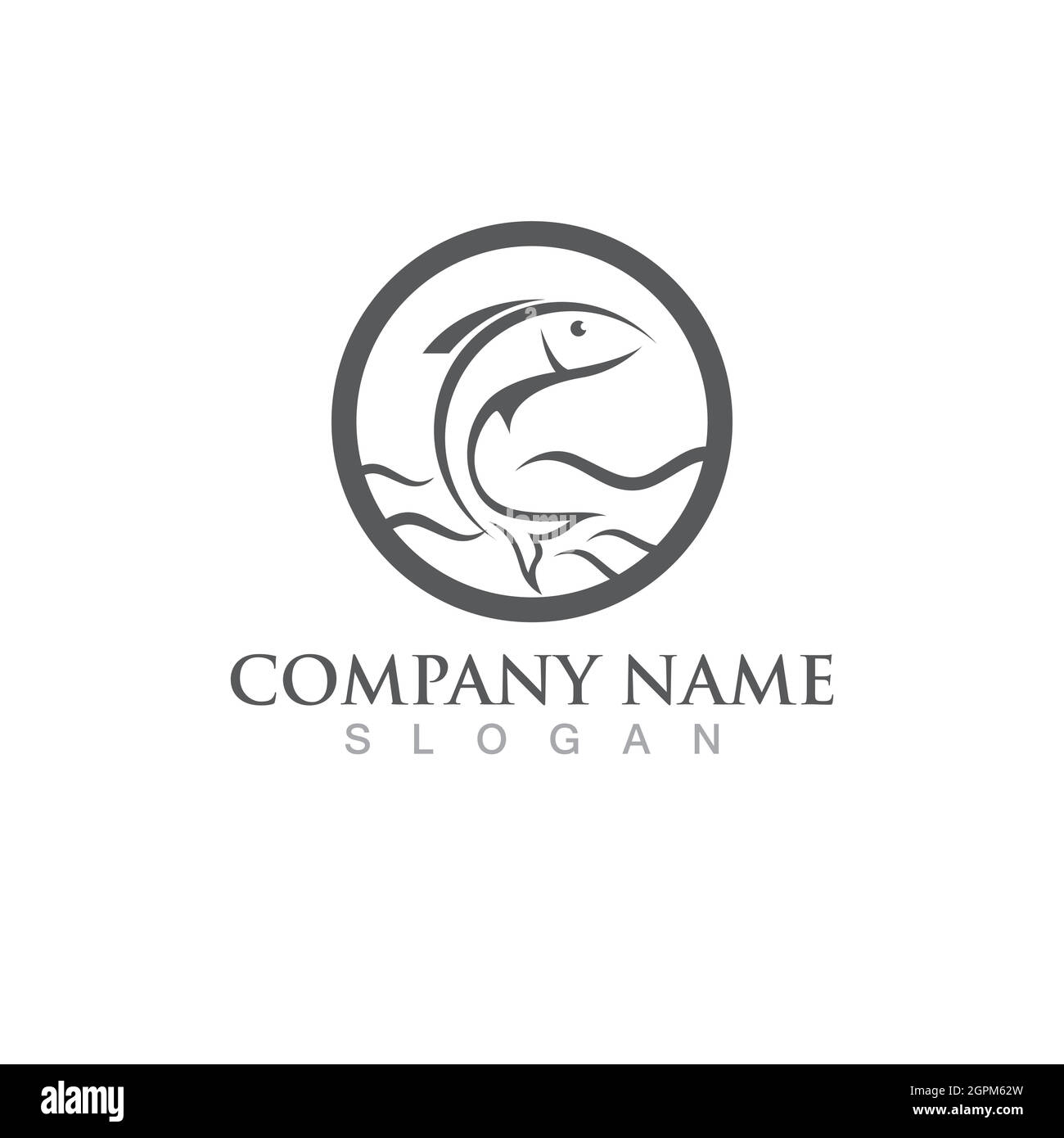 Fish salmon logo template. Creative vector Stock Vector