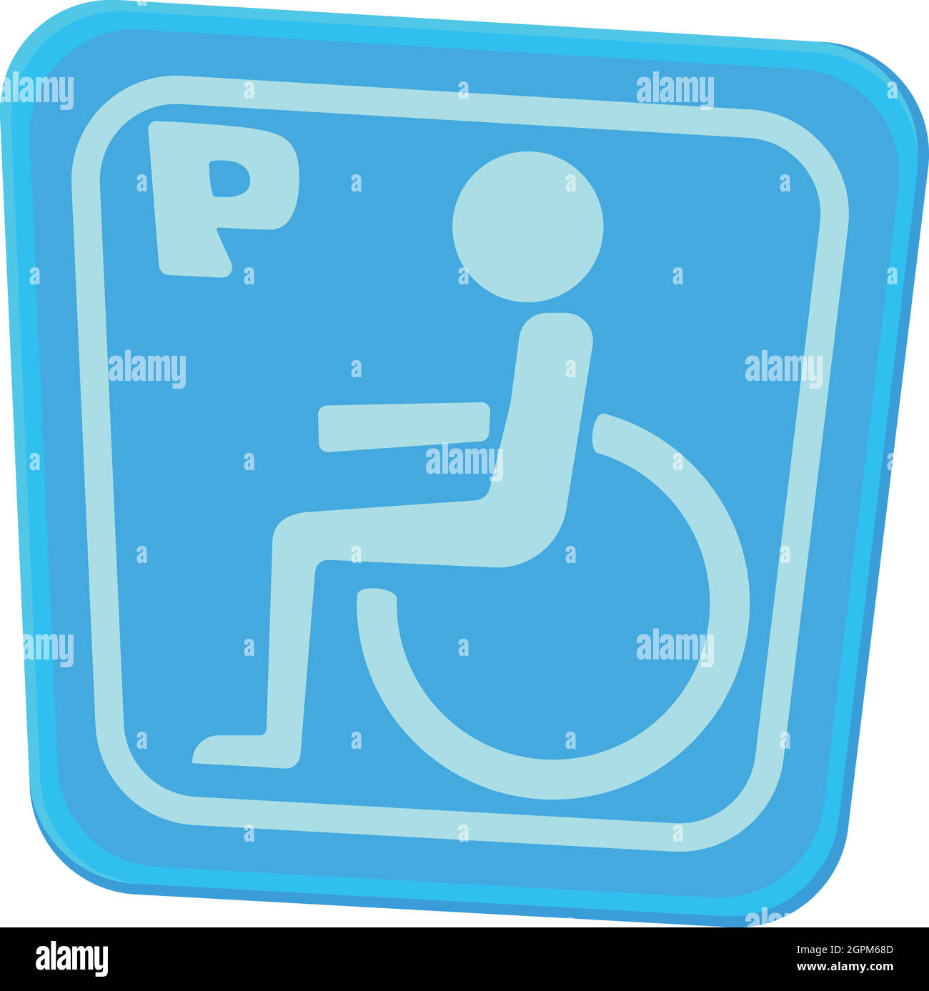Invalid parking icon, cartoon style Stock Vector