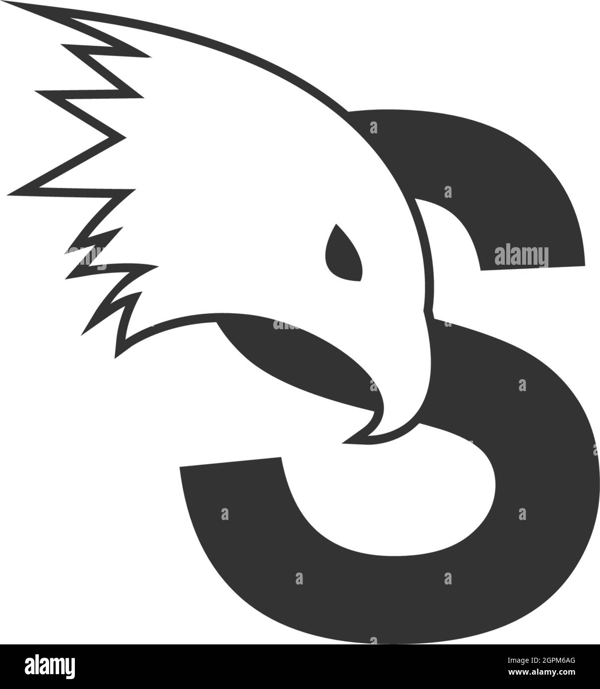 Letter S logo icon with falcon head design symbol template Stock Vector