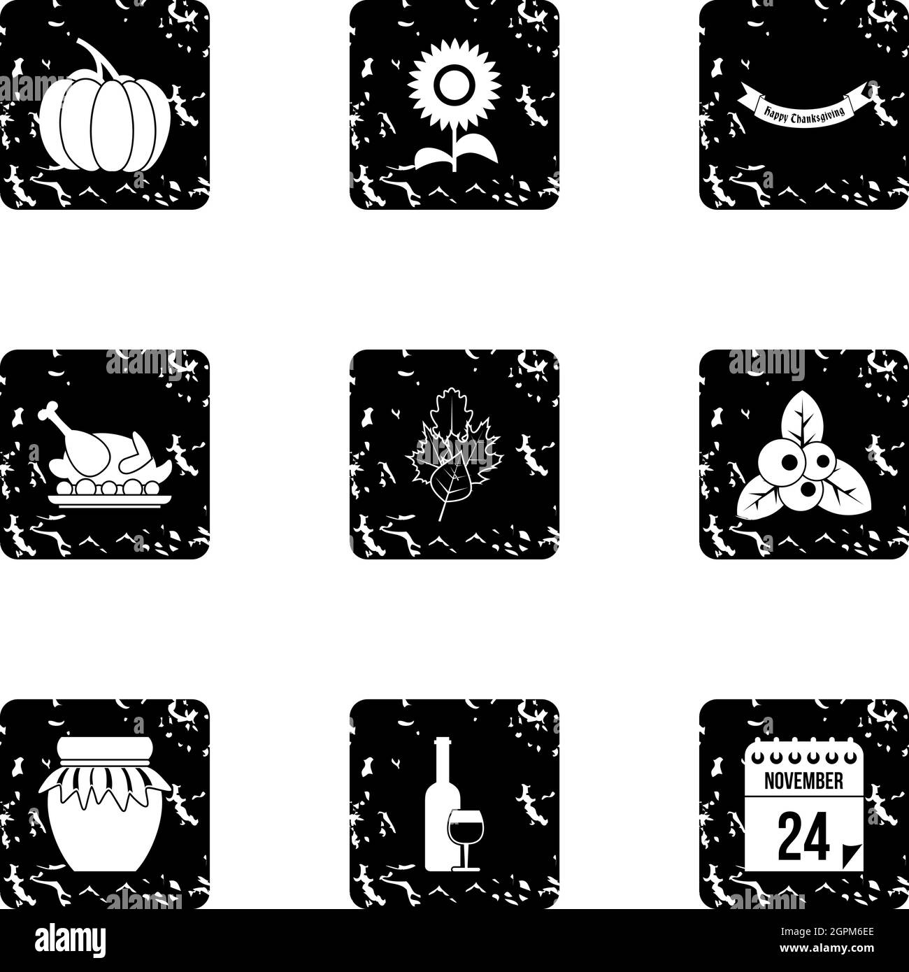 Vintage thanksgiving illustration Black and White Stock Photos & Images ...